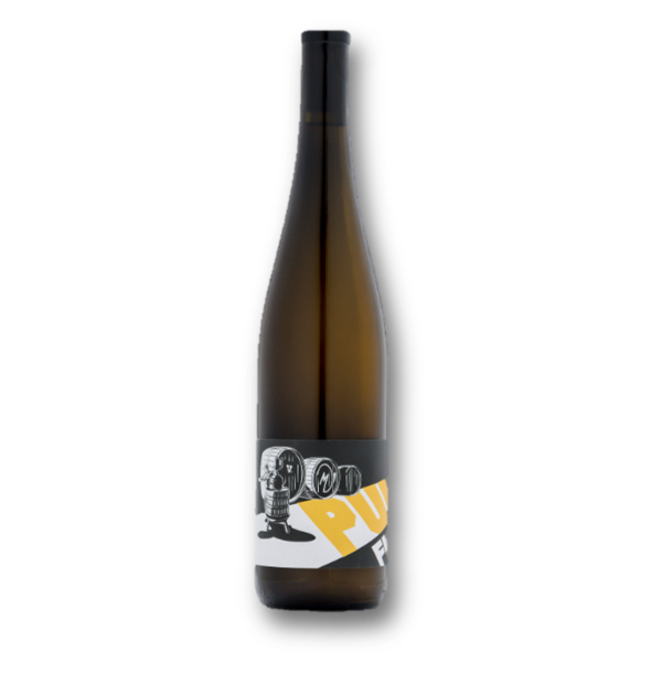 Pulp Fiction VII. Landwein Flasche mit kreativem Etikett und Premium Design für Weinliebhaber.